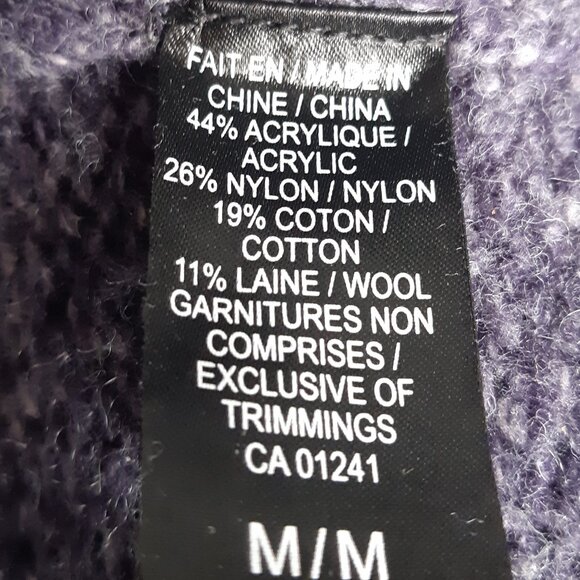 Le 31 by Simons SZ M Chunky Men's Turtleneck Sweater Blue w/White Fleck - Picture 5 of 13